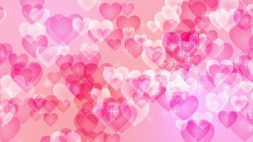 roze harten die zijwaarts stromen