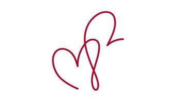Two Monoline Flourish Hearts Animation Logos.  video