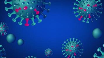 animazione video del coronavirus con un posto per il testo