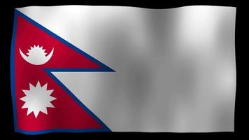 Nepal Flagge 4k Motion Loop Stock Video