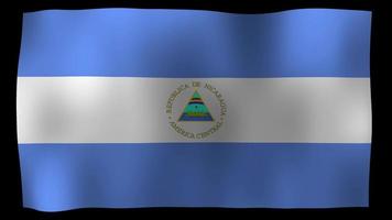 Vidéo de stock de boucle de mouvement 4k drapeau nicaragua video