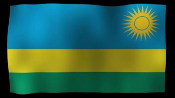 rwanda flagga 4k rörelse slinga stock video