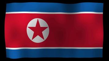 Nordkorea Flagge 4k Motion Loop Stock Video