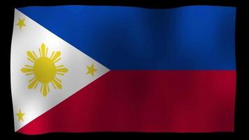 die philippinische Flagge 4k Motion Loop Stock Video