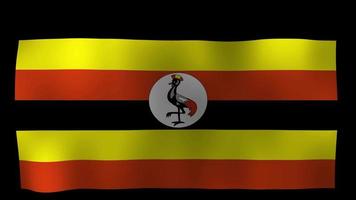 vídeo de stock de bucle de movimiento de 4k de bandera de Uganda video