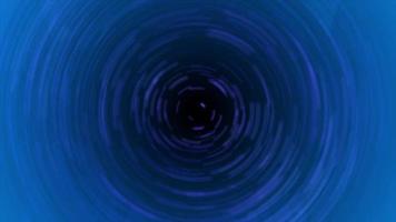 scen av blå 4k cirkulär tunnel bildad med segment snurrande
