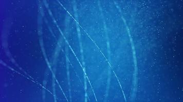 Bucle de líneas finas retorcidas que forman una hélice girando sobre fondo azul. video