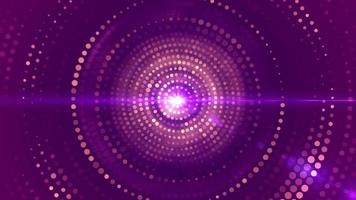 círculos de luz púrpura giratorios en 4k video