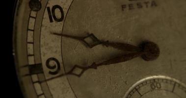 Timelapse of extreme close up of clock's hand moving from 9:40 to 11:15 in 4K video