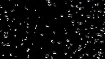 Encender y apagar las burbujas de la máquina de un acuario creando una textura de burbujas sobre fondo oscuro en 4k video