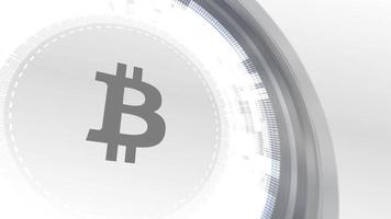 bitcoin cryptocurrencyicon animação branco fundo de tecnologia de elementos digitais video