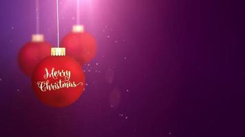 Red moving bauble ball falling down Merry Christmas festive seasonal celebration placeholder pink background video