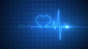 Animated blue EKG Display heart pulse medicine video