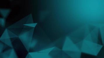 triángulos conectados abstractos sobre fondo azul brillante. concepto de tecnología video