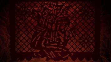 Papel picoteado de coleccionista de flores con fondo cálido video