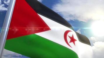 wapperende vlag van de westelijke sahara-animatie video