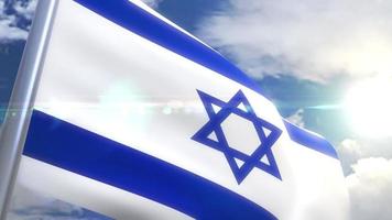 Waving flag of Israel Animation video