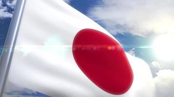 Waving flag of Japan Animation