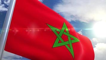 agitant le drapeau du maroc animation video