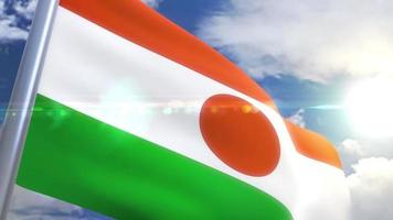 Waving flag of Niger Animation video