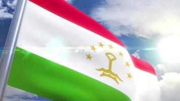Ondeando la bandera de la animación de Tayikistán video