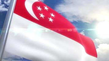 wehende Flagge der Singapur-Animation