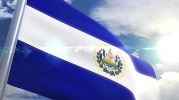 viftande flagga av el Salvador animation video