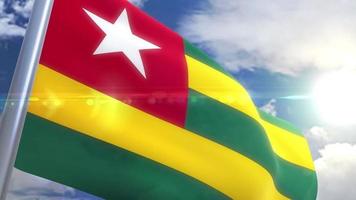 viftande flagga av togo animation video