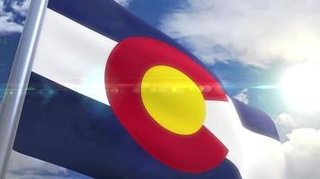 Waving flag of the state of Colorado USA video