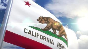 agitant le drapeau de l'état de californie usa video