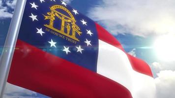 Waving flag of the state of Georgia USA video