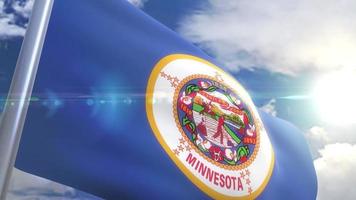 Waving flag of the state of Minnesota USA video