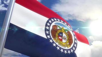 viftande flagga för staten Missouri USA