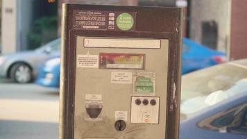 elektronische parkeermeter met digitaal display in chicago video