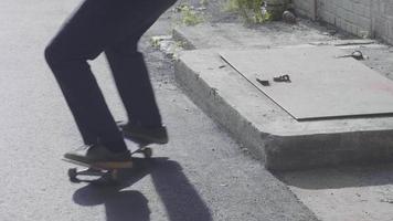 Medium Shot Of Man Skating On A Cocrete Surface video