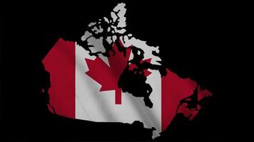 Canada Flag With Map Mask video