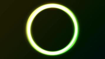 animation abstraite de cercles de lumière éclipse verte