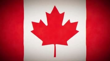 Canada Flag Background Loop With Glitch Fx