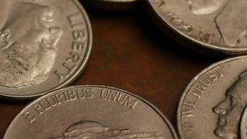 Rotating stock footage shot of American monetary coins - MONEY 0302 video