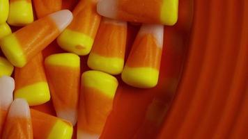 Rotating shot of Halloween candy corn - CANDY CORN 021 video