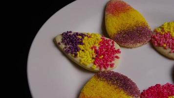 Cinematic, Rotating Shot of Easter Cookies on a Plate - COOKIES EASTER 008 video