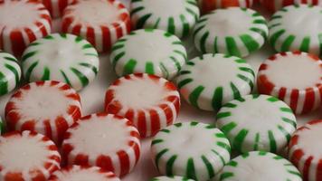 Rotating shot of spearmint hard candies - CANDY SPEARMINT 066 video