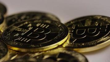 Rotating shot of Bitcoins digital cryptocurrency - BITCOIN 0328 video