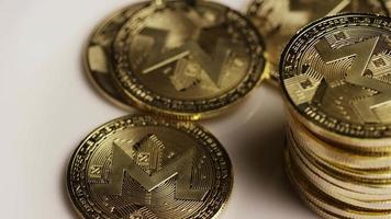 Rotating shot of Bitcoins digital cryptocurrency - BITCOIN MONERO 139 video