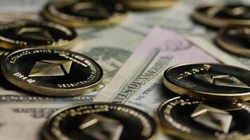 Rotating shot of Bitcoins digital cryptocurrency - BITCOIN ETHEREUM 217 video