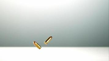 kogels vallen en stuiteren in ultra slow motion (1500 fps) op een reflecterend oppervlak - bullets phantom 004 video