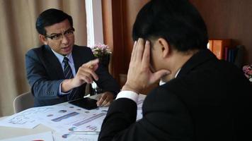 Angry boss dissatisfied with bad com result. video