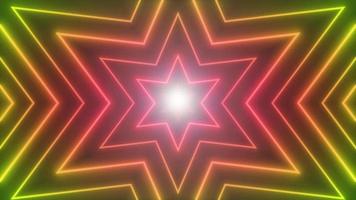 bucle de fondo de forma de estrella brillante de neón abstracto video