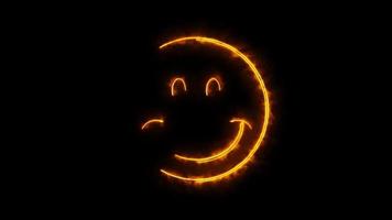 Smiley Icon With Burning Fire Effect video