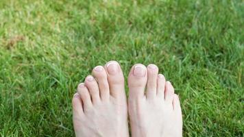 piedi di donna sull'erba